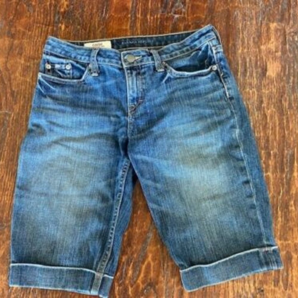 BANANA REPUBLIC * Classic Straight Leg * STRETCH Denim JEANS SHORTS * Cuff * 2